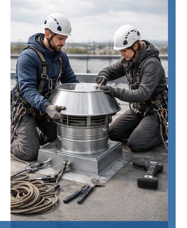 Установка дефлекторов на кровле в Сланцах от 4649 р. | ВЫСОТНИК-Слы