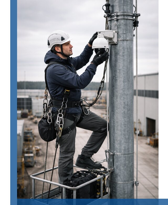 Профессиональная установка видеокамер на мачте в Сланцах