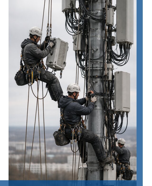 Монтаж оборудования связи на мачте в Сланцах от 7749 р. | ВЫСОТНИК-Слы