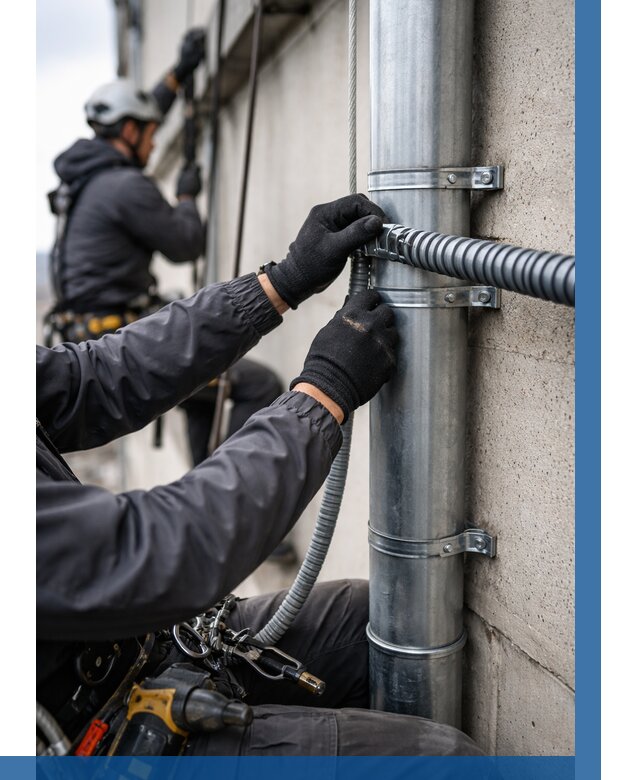 Монтаж гофры для кабеля в Сланцах от 310 р. | ВЫСОТНИК-Слы