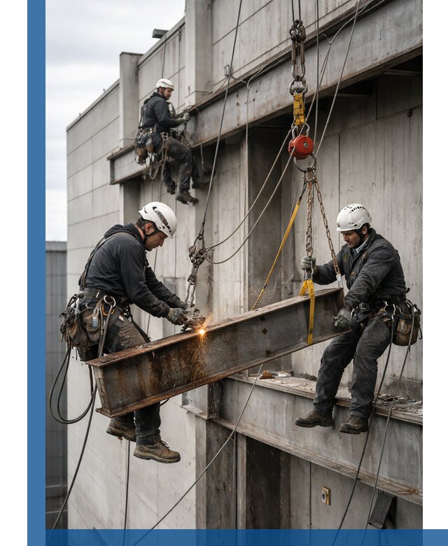 Демонтаж металлоконструкций на высоте в Сланцах под ключ