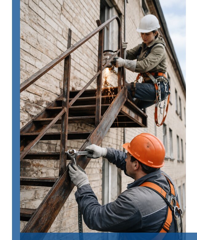 Ремонт и восстановление пожарных лестниц с выездом в Сланцах