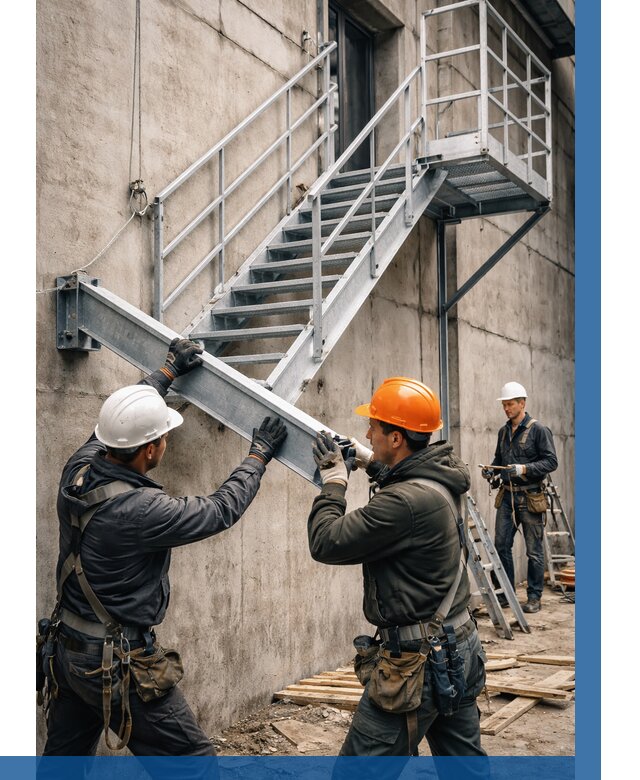 Монтаж металлических лестниц в Сланцах от 15498 р. | ВЫСОТНИК-Слы