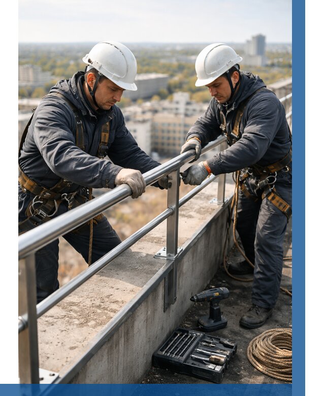 Монтаж перил на высоте в Сланцах от 2583 р. | ВЫСОТНИК-Слы