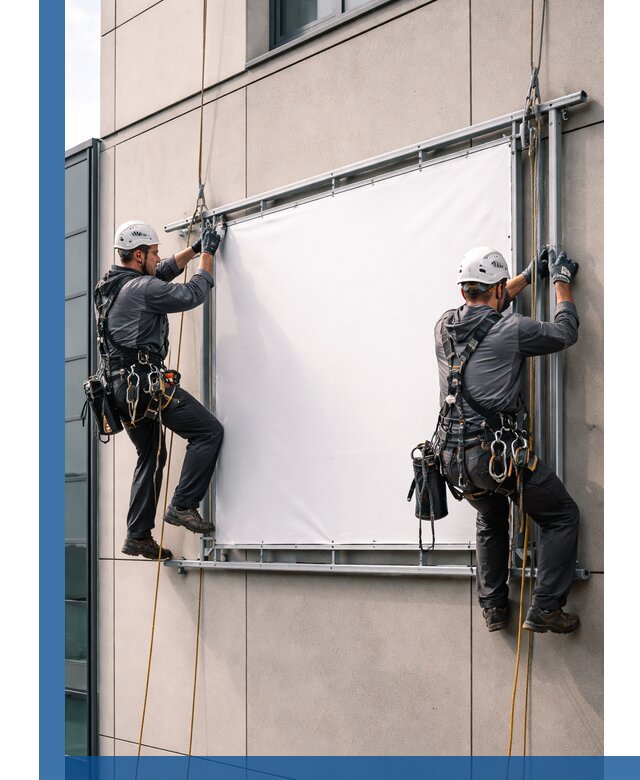 Монтаж наружной рекламной вывески в Сланцах под ключ