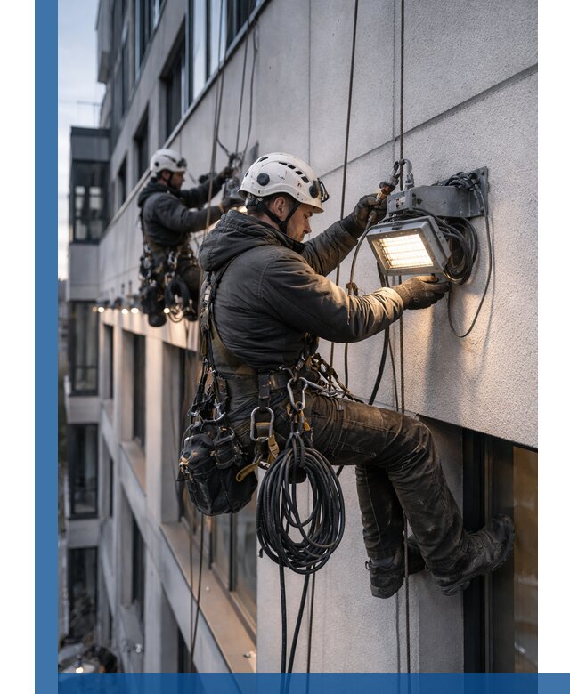 Монтаж фасадного освещения в Сланцах установка и подключение