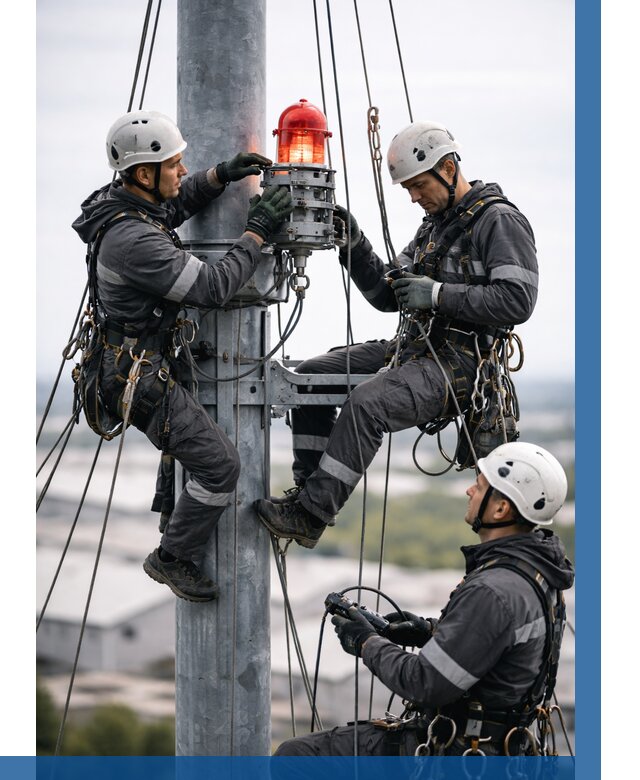 Монтаж заградительных огней в Сланцах от 8782 р. | ВЫСОТНИК-Слы