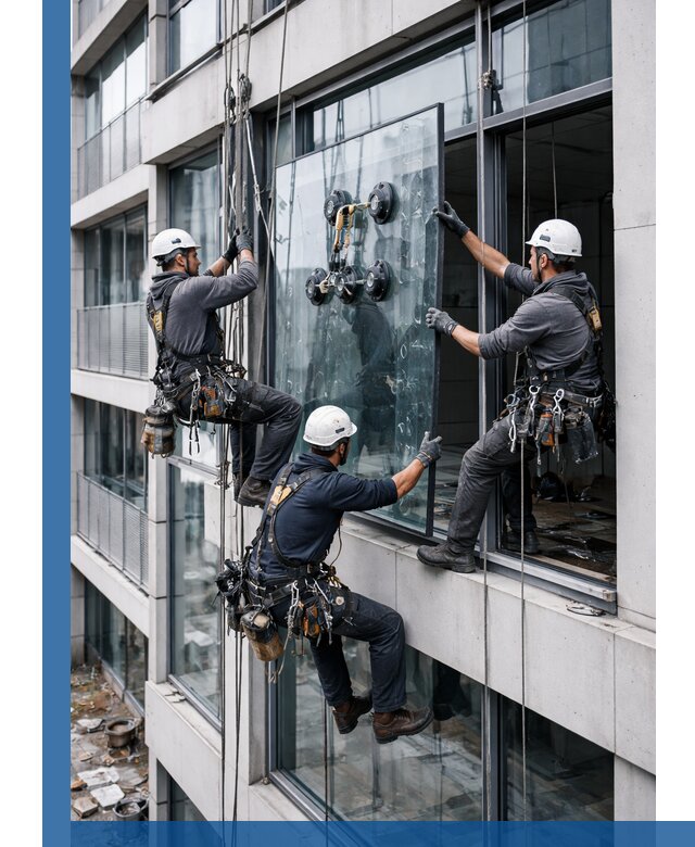 Фасадное остекление и монтаж витражей зданий в Сланцах под ключ