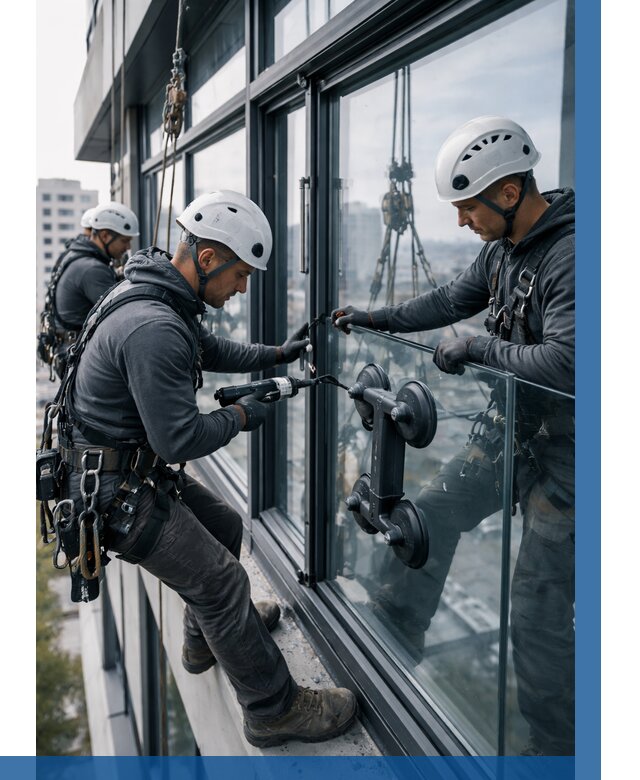 Витражное остекление зданий в Сланцах от 3616 р. | ВЫСОТНИК-Слы