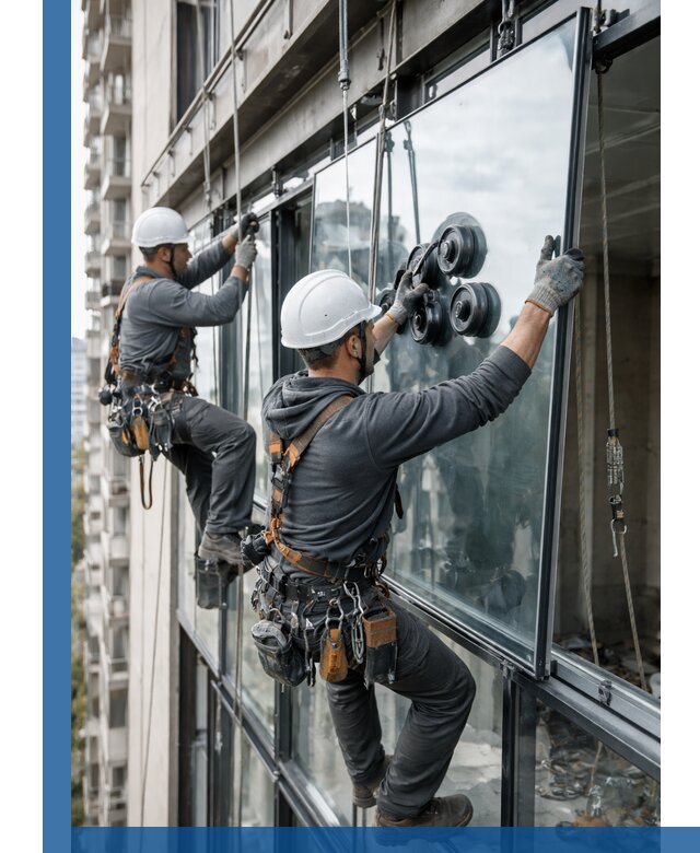 Витражное остекление фасадов и лоджий в Сланцах под ключ