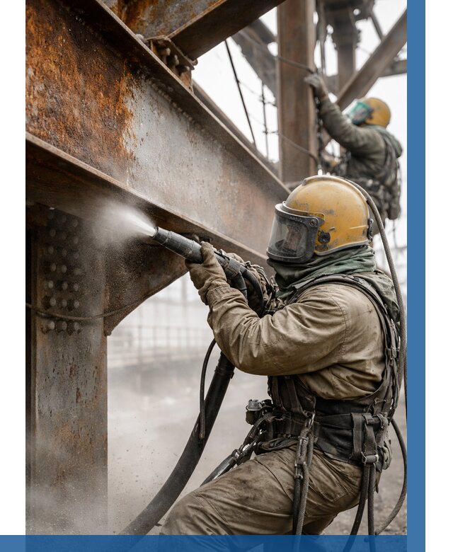 Пескоструйная очистка металлоконструкций в Сланцах по 620 р.  ВЫСОТНИК-Слы