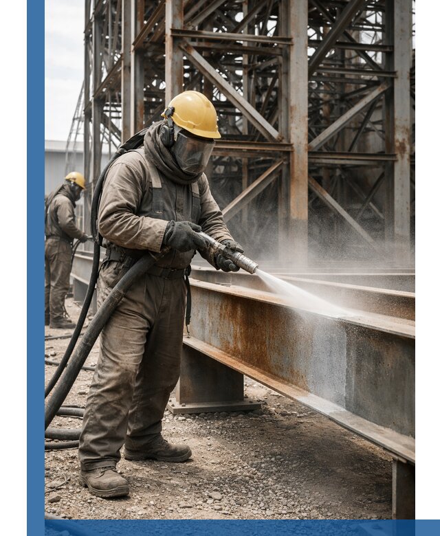 Пескоструйная очистка металлоконструкций в Сланцах промышленная