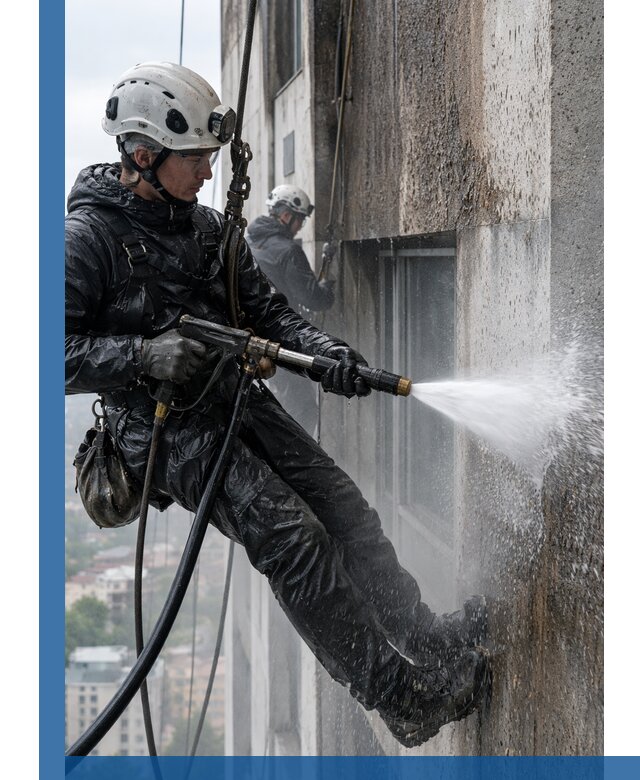 Гидроструйная очистка фасадов и конструкций в Сланцах