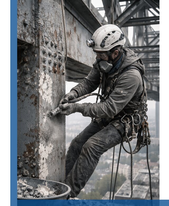 Удаление старой краски с металлических конструкций в Сланцах