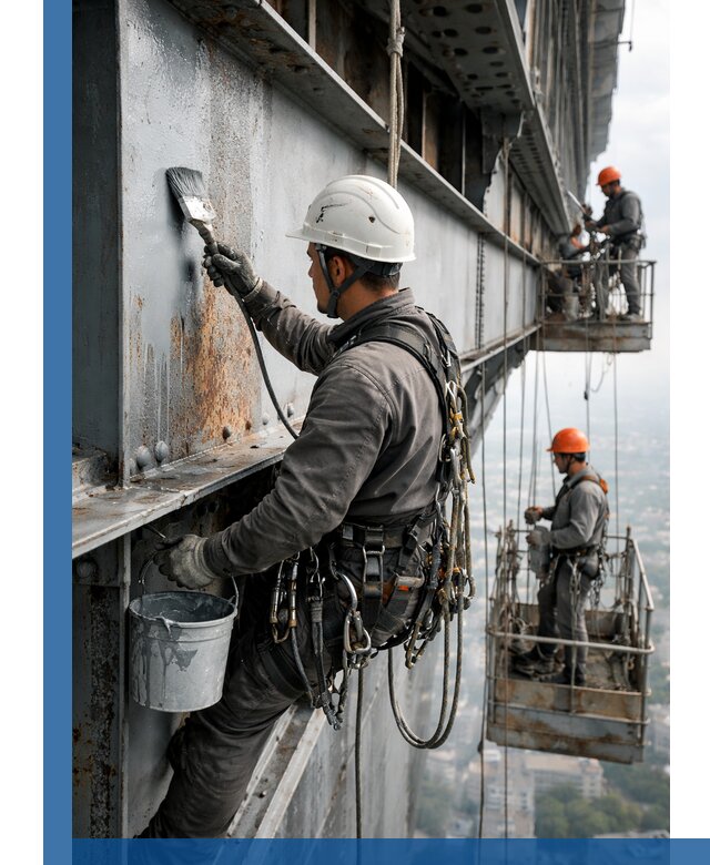 Покраска металлоконструкций на высоте в Сланцах профессионально