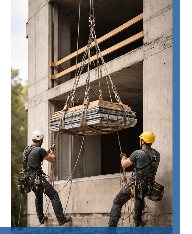 Подъем материала на этаж веревками в Сланцах от 1550 р. | ВЫСОТНИК-Слы