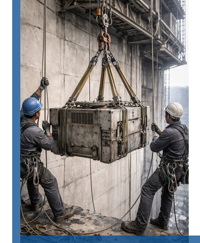 Такелажные работы на высоте, подъем и монтаж грузов в Сланцах