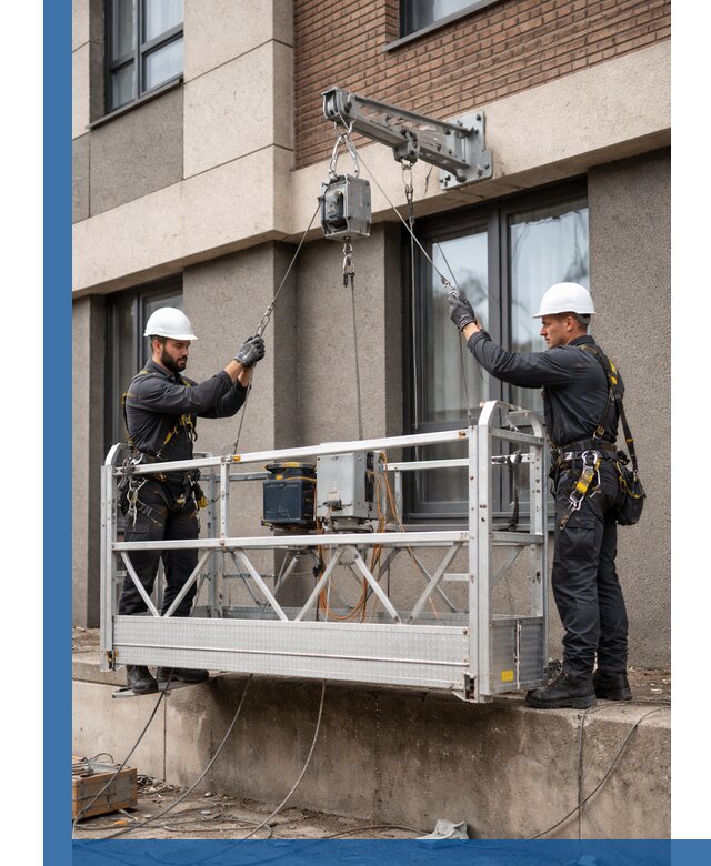 Монтаж и подъем фасадной люльки в Сланцах с гарантией безопасности
