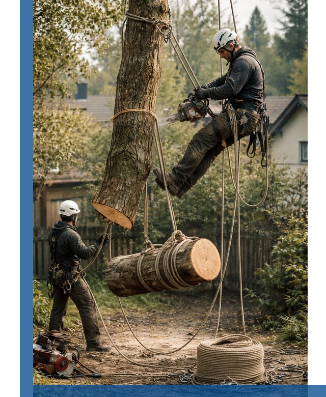 Валка деревьев частями в Сланцах, безопасно и аккуратно