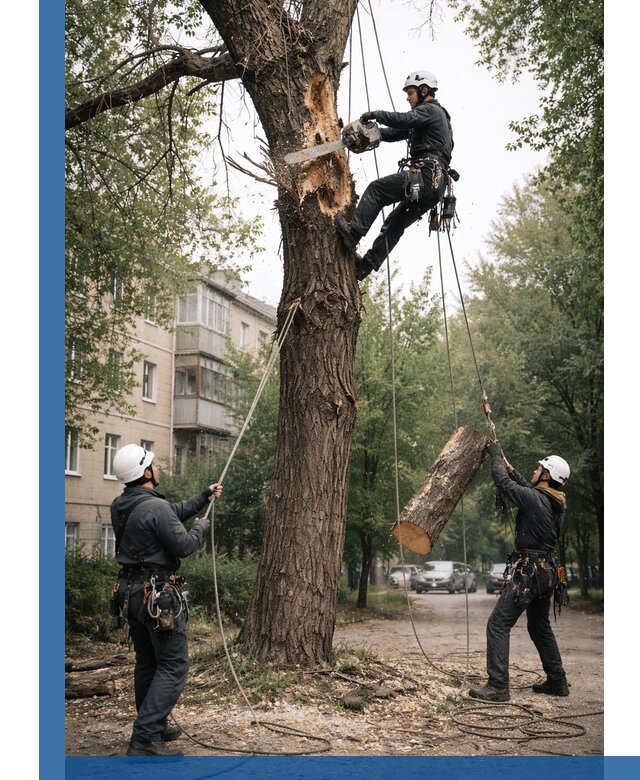 Срочное удаление аварийных деревьев в Сланцах с гарантией безопасности