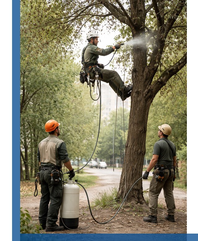 Обработка деревьев от вредителей в Сланцах профессиональная защита