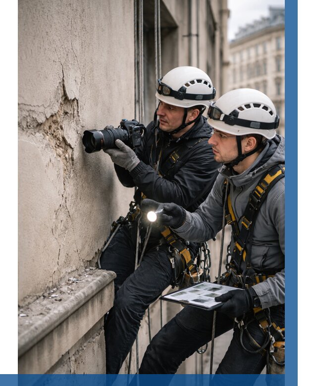 Фотофиксация дефектов фасада в Сланцах от 4649 р. | ВЫСОТНИК-Слы