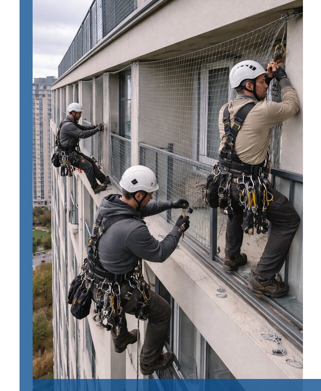 Профессиональный монтаж защитной сетки от птиц в Сланцах